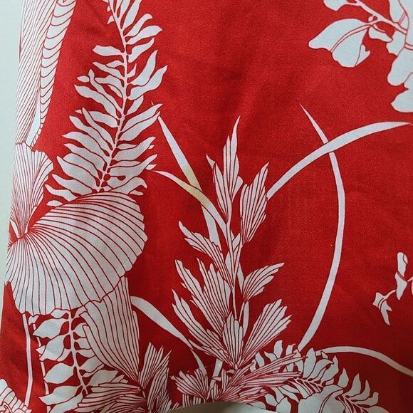 Andrade Honolulu Hawaiian Vintage 1970's Floral Red & White Spaghetti Mini Dress - Picture 6 of 6